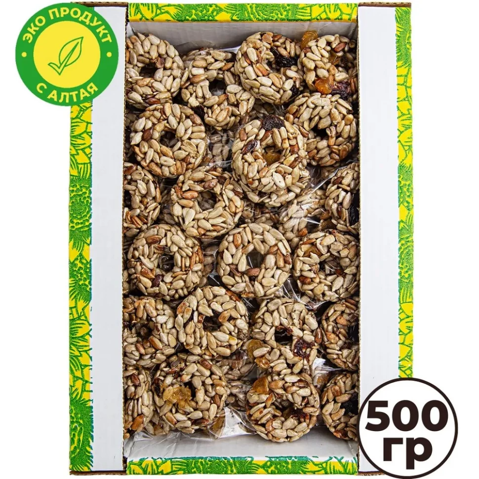  Козинаки из подсолнечника с медом и сухофруктами "Зачетные" 500г в Чайковском