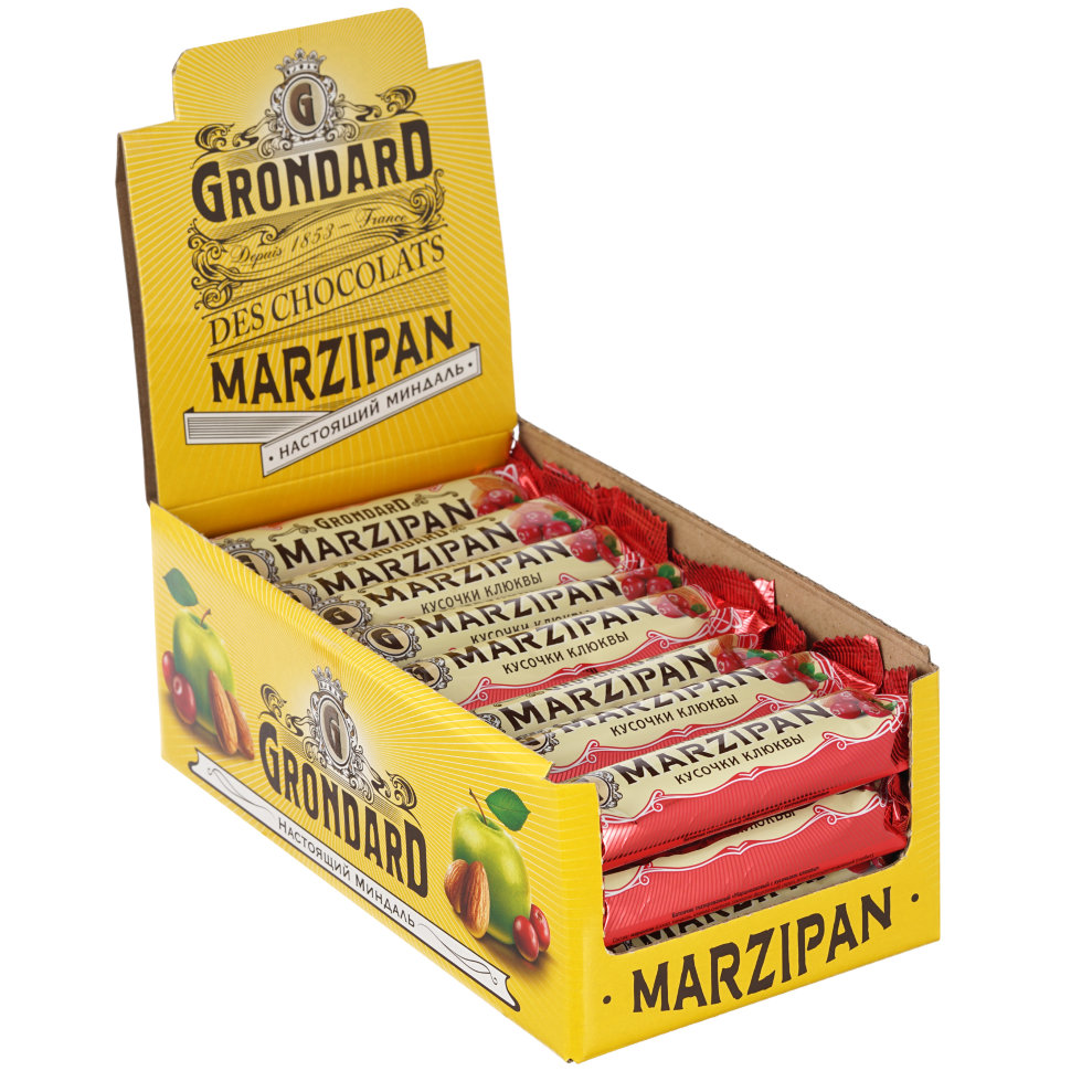  TM Grondard     (8415) Батончики глазированные Марципановые Клюква, (24шт по 50г)    в Чайковском