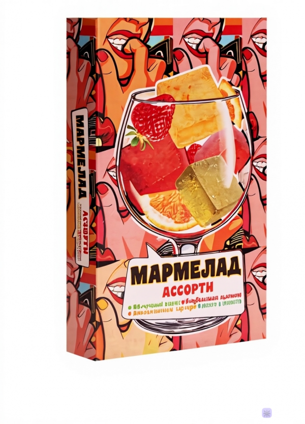 №2 Мармелад АлкоАссорти(яблочный виски, клубничный просекко, апельсиновый вермут, лайм текила) 110г в Чайковском