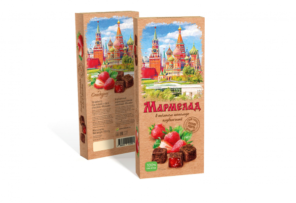№2 Сладарт Мармелад Клубничный в темном шоколаде, 150г  в Чайковском