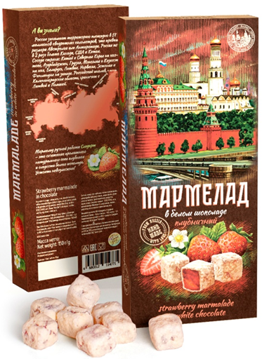 №2 Сладарт Мармелад Клубничный в белом шоколаде, 150г   в Чайковском